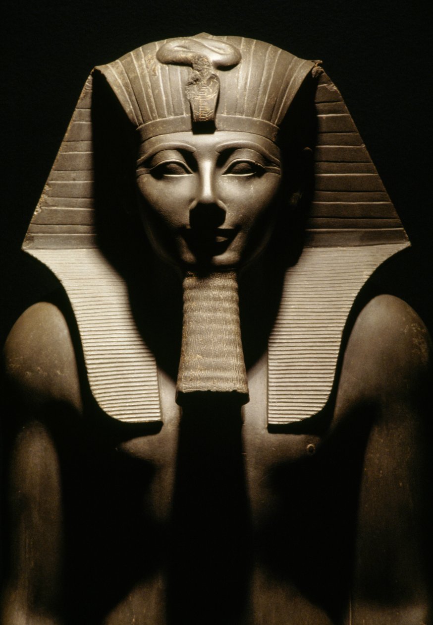 Čedičová socha Thutmose III. z Amonova chrámu v Karnaku, Egypt, Egyptská civilizace, Nová říše, Dynastie XVIII, Detail od Egyptian 18th Dynasty