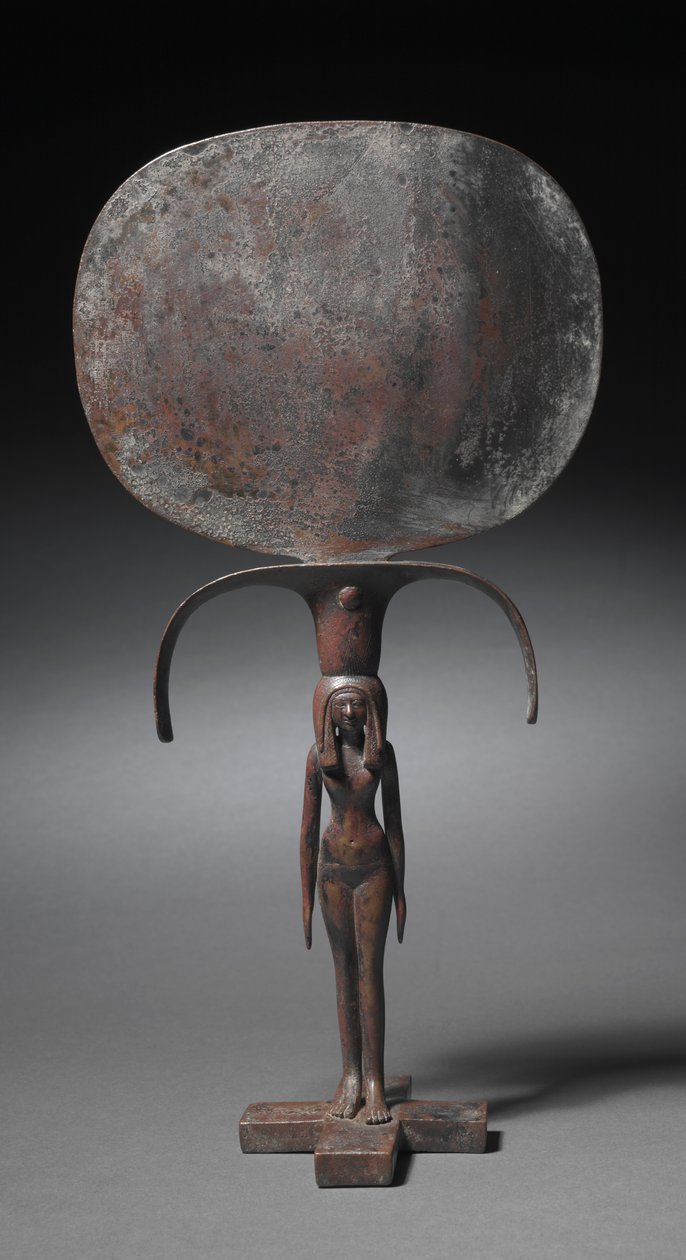Karyatidské zrcadlo, asi 1540-1296 př.nl od Egyptian 18th Dynasty