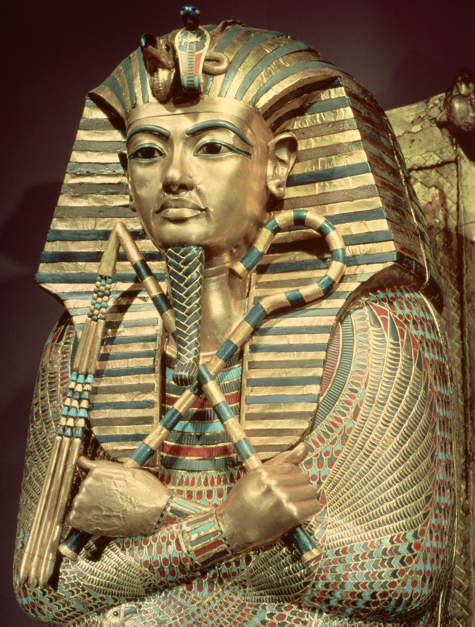 Detail druhé mumiformní rakve Tutanchamona od Egyptian 18th Dynasty