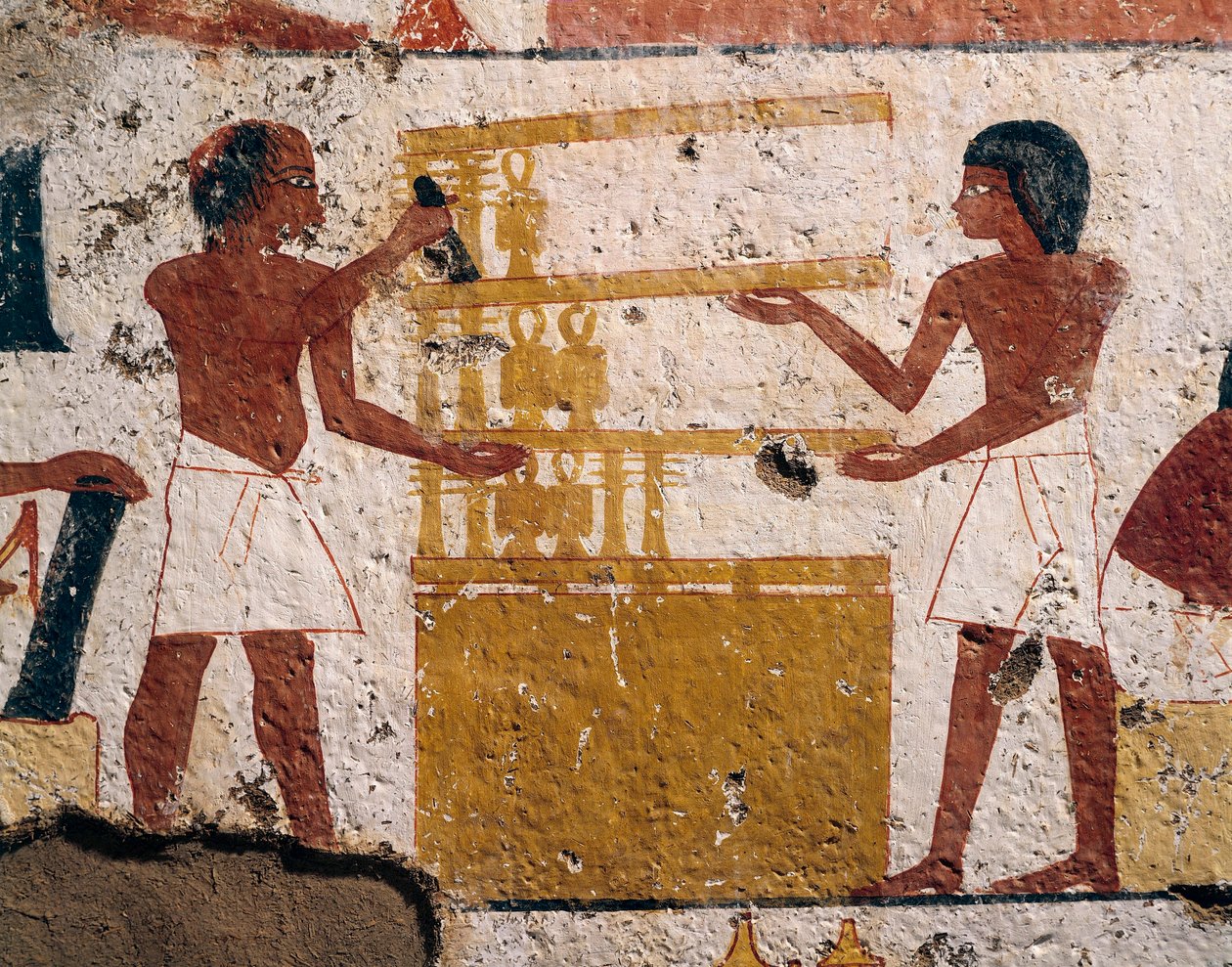 Egypt, Luxor, Západní Théby, Údolí vznešených. Hrob Nenamon a Ipuki. Freska zobrazující tesaře při práci. (Nová říše, dynastie XVIII) od Egyptian 18th Dynasty