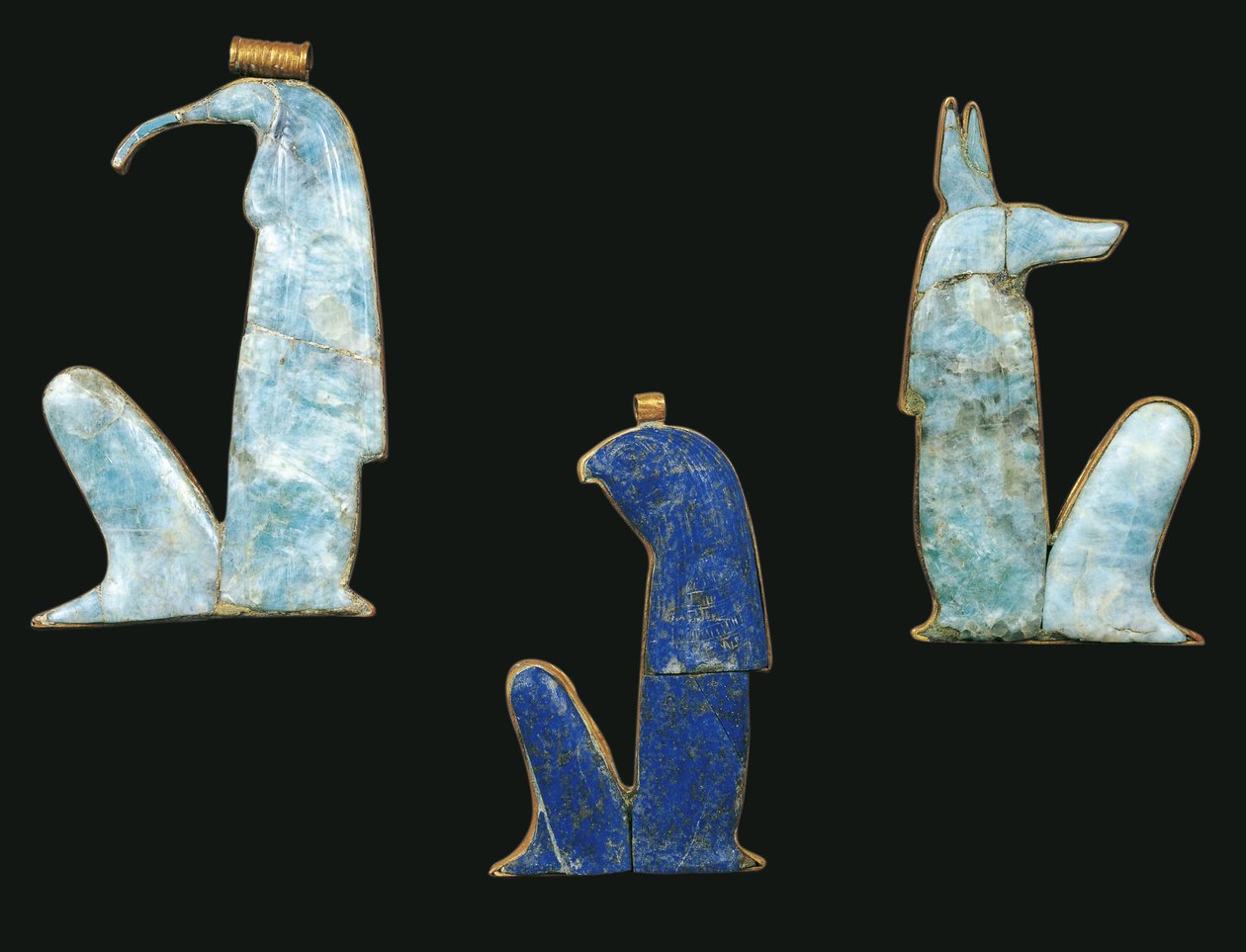 Egypt, Théby, Luxor, Údolí králů, Tutanchamonova hrobka, Tutanchamonovy poklady, Amulety od Egyptian 18th Dynasty