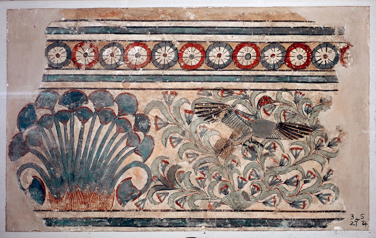 Egyptský starověk: fragment fresky z paláce Amenophis III (Amenhotep) na Malkatě. 1342 před naším letopočtem. Káhira, Egyptské muzeum od Egyptian 18th Dynasty