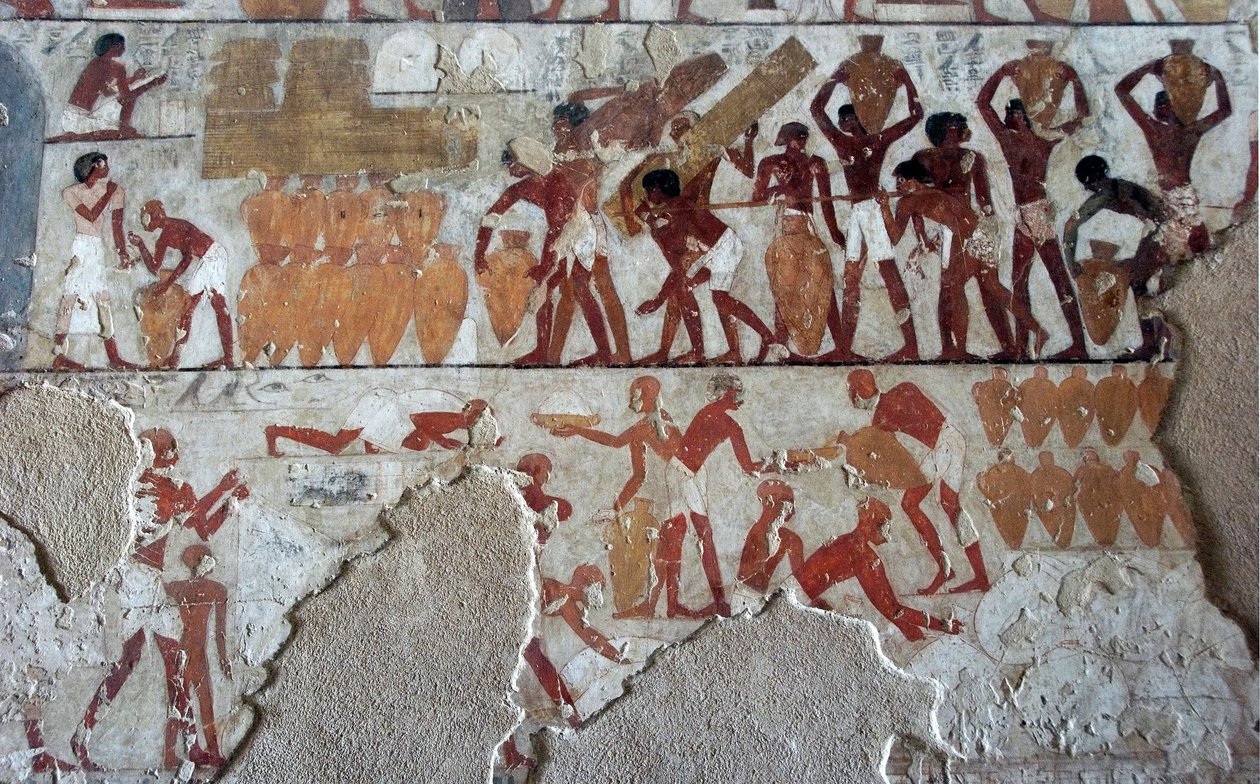 Egyptský starověk: obraz zdobící hrobku Rekhmire (TT100), vezíra z 18. dynastie od Egyptian 18th Dynasty
