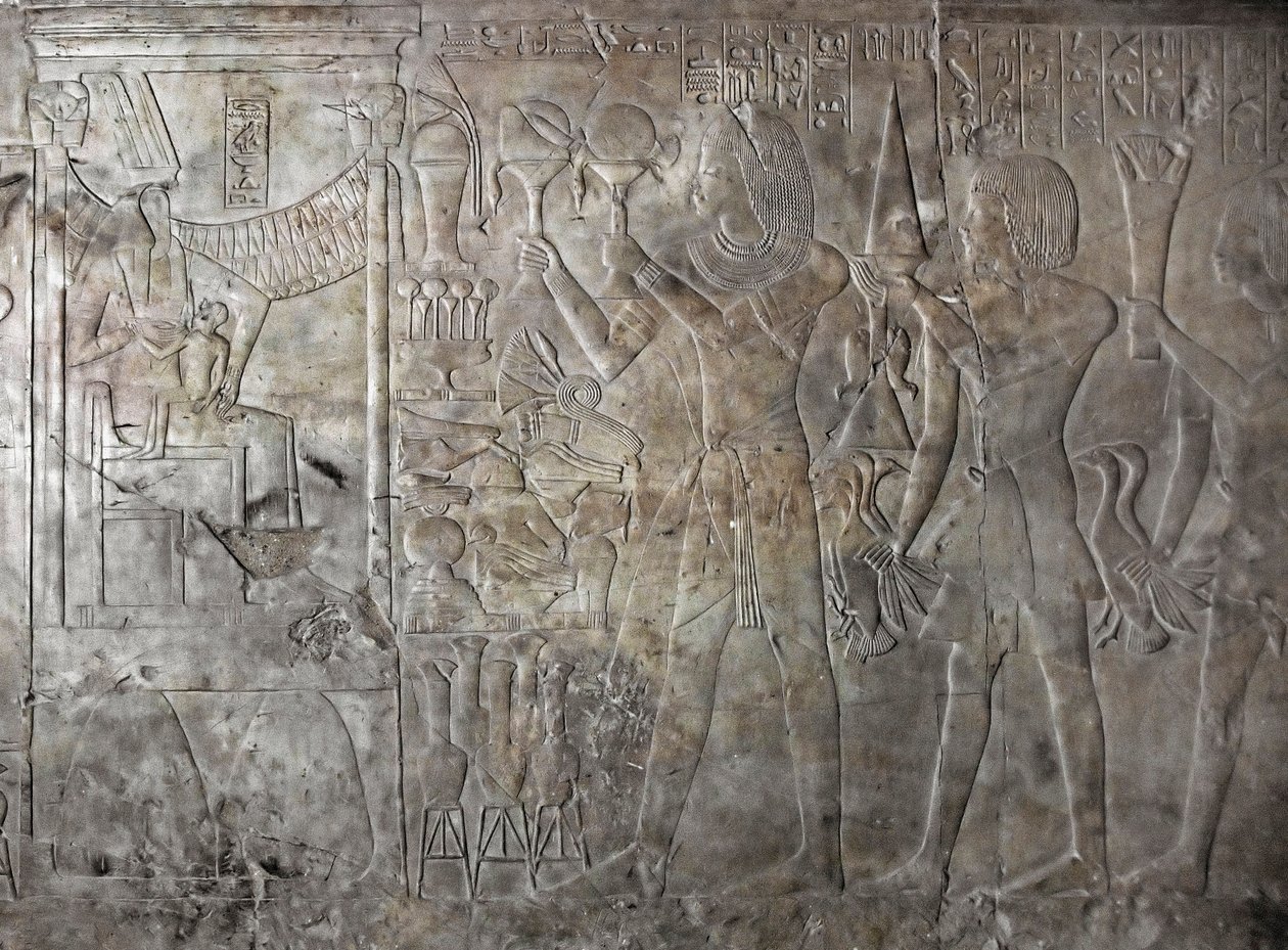 Egyptský starověk: reliéf hrobky Kha em Het od Egyptian 18th Dynasty