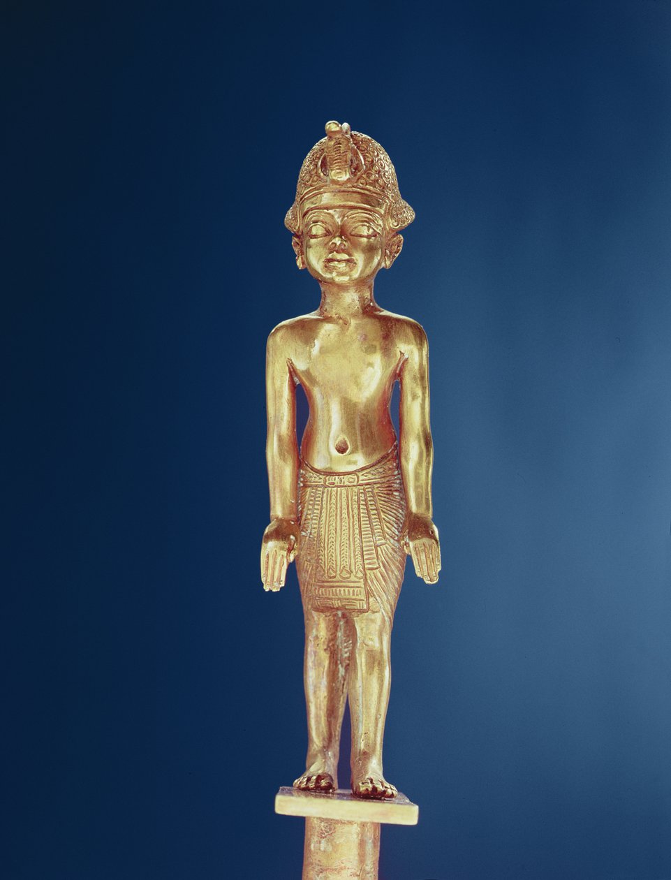 Postava krále z Tutanchamonovy hrobky (asi 1370-1352 př.nl) Nová říše (zlato) od Egyptian 18th Dynasty