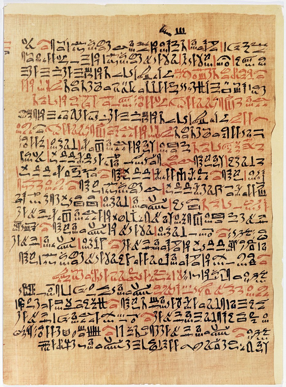 Fragment of the Ebers Papyrus, New Kingdom, c.1550 BC (papyrus) od Egyptian 18th Dynasty