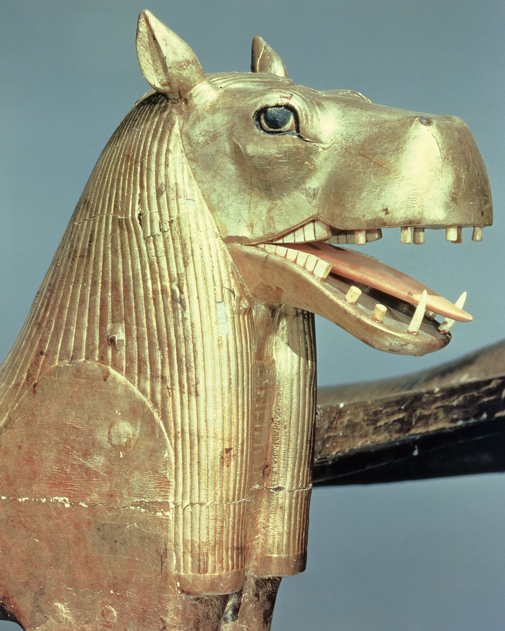Pohřební čela v podobě bohyně Tueris, z hrobky Tutanchamona (asi 1370-52 př.nl) Nová říše (pozlacené dřevo) od Egyptian 18th Dynasty