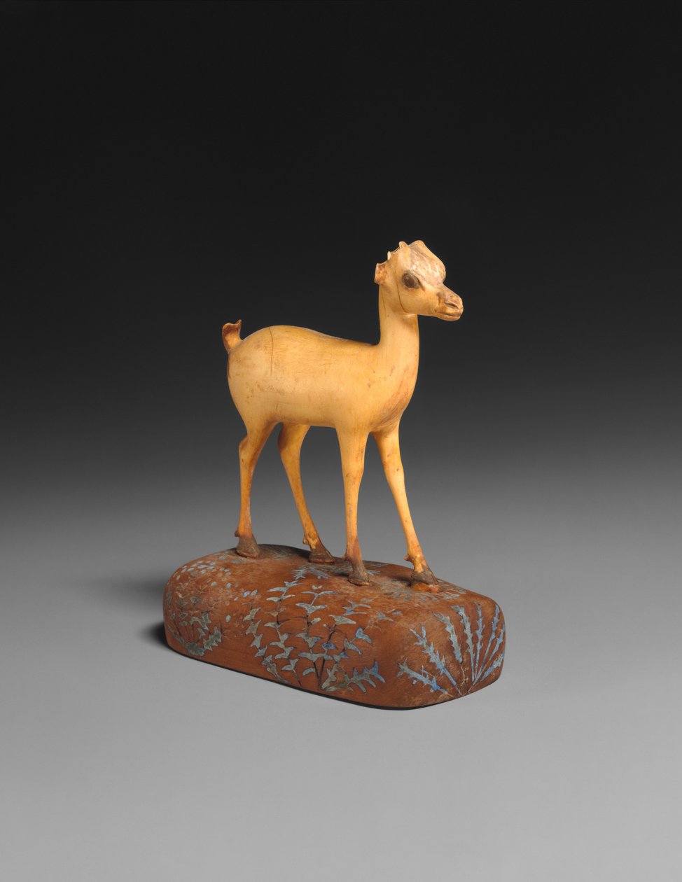 Gazela, c. 1390–1353 př. Kr. (sloní slonovina, dřevo, modrá pigmentová intarzie) od Egyptian 18th Dynasty