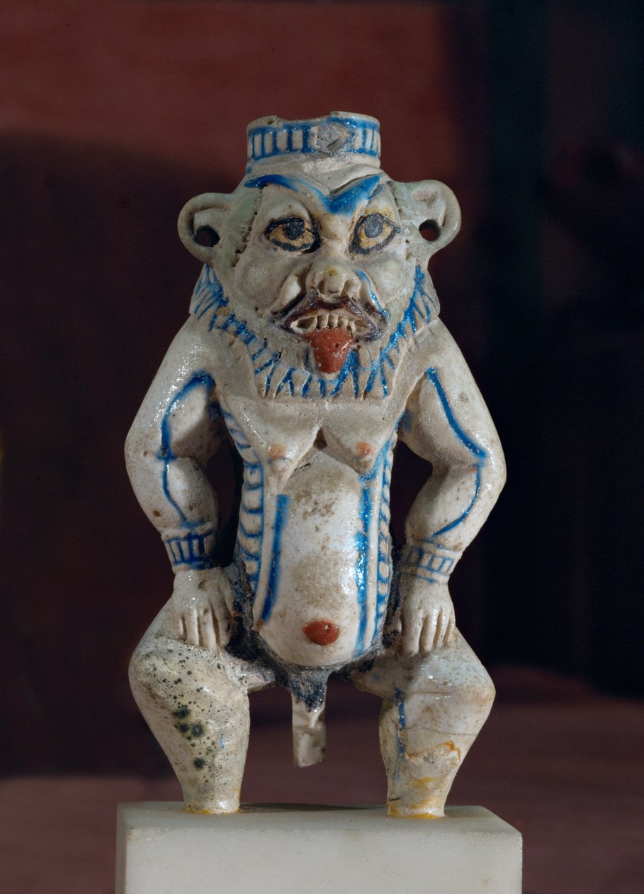 Bůh Besh jako nádoba na uchovávání khol, oční linky... od Egyptian 18th Dynasty