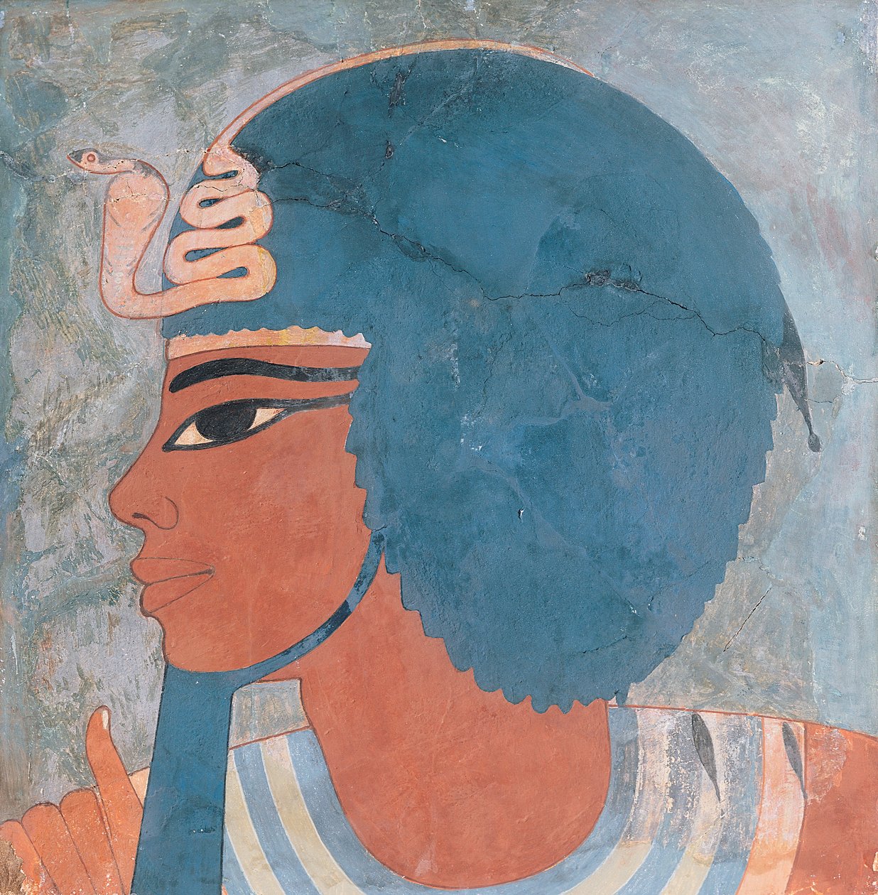 Hlava Amenophis III z hrobky Onsou, 18. dynastie, 1550-1295 př.nl (nástěnná malba) od Egyptian 18th Dynasty
