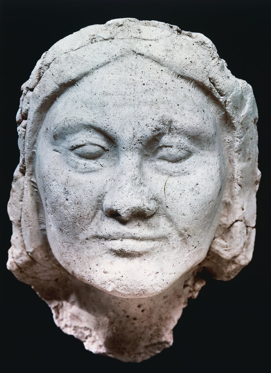 Hlava staré ženy, období Amarna (sádra) od Egyptian 18th Dynasty