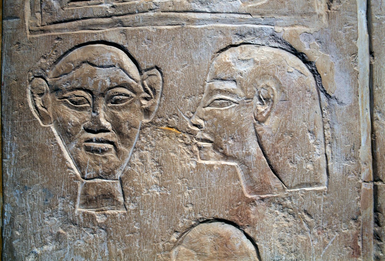 Her-Tep hieroglyfický výraz, Hatšepsutin pohřební chrám, Deir el-Bahari, Thébská nekropole (Seznam světového dědictví UNESCO) od Egyptian 18th Dynasty