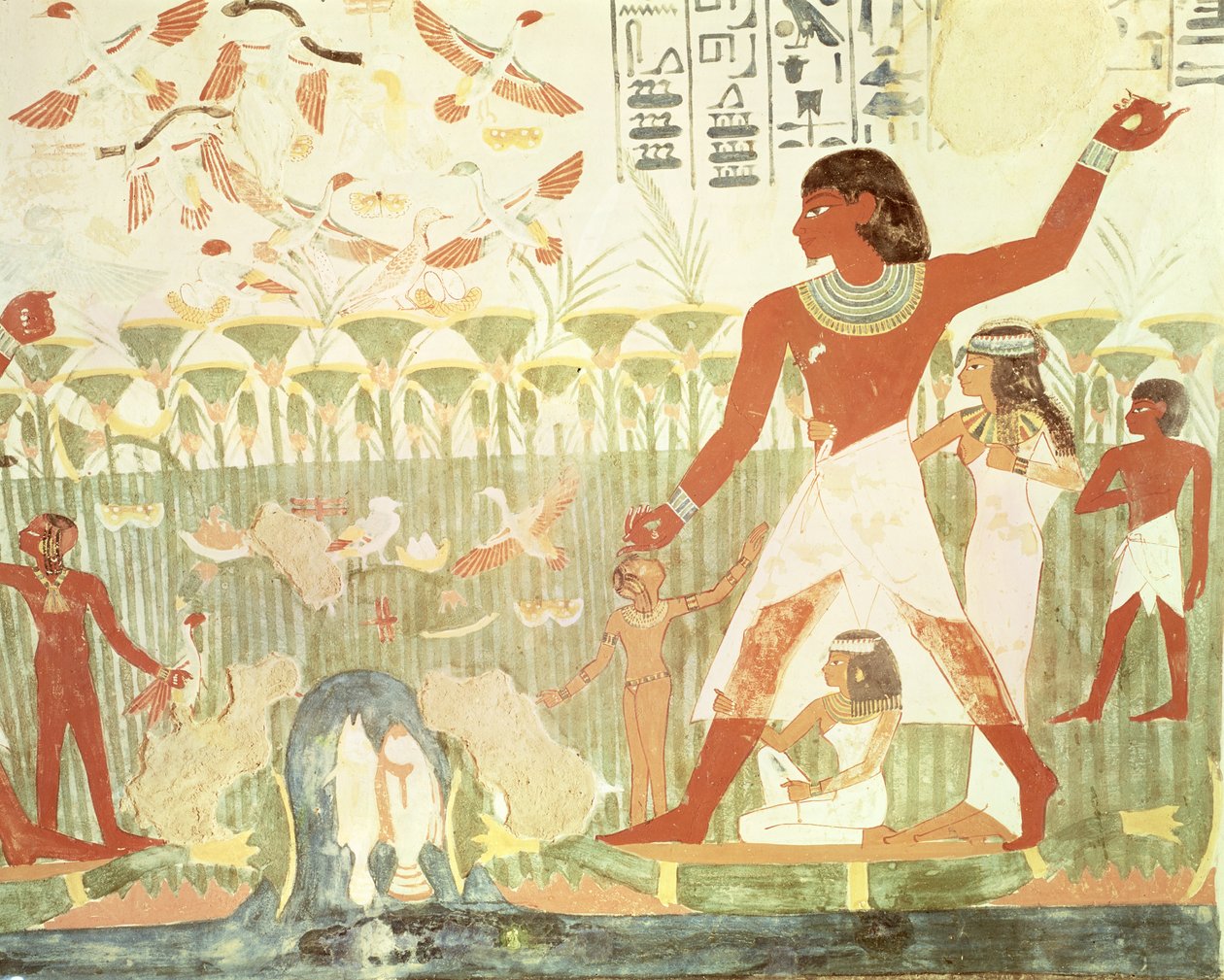 Lov a rybaření, z hrobky Nakht, Nová říše (nástěnná malba) od Egyptian 18th Dynasty