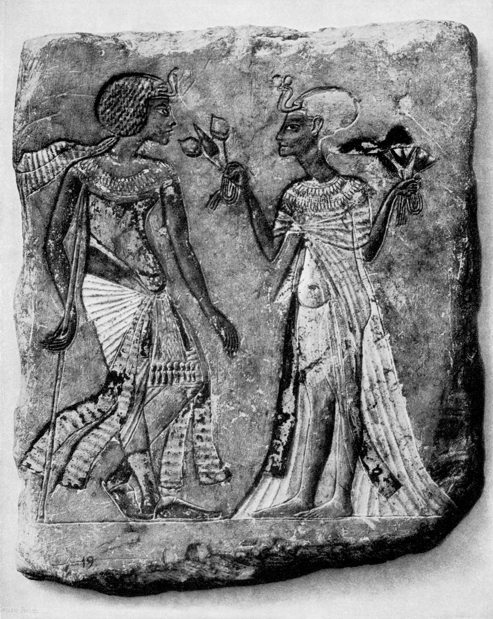 Král Amenophis IV Egypta a jeho manželka od Egyptian 18th Dynasty