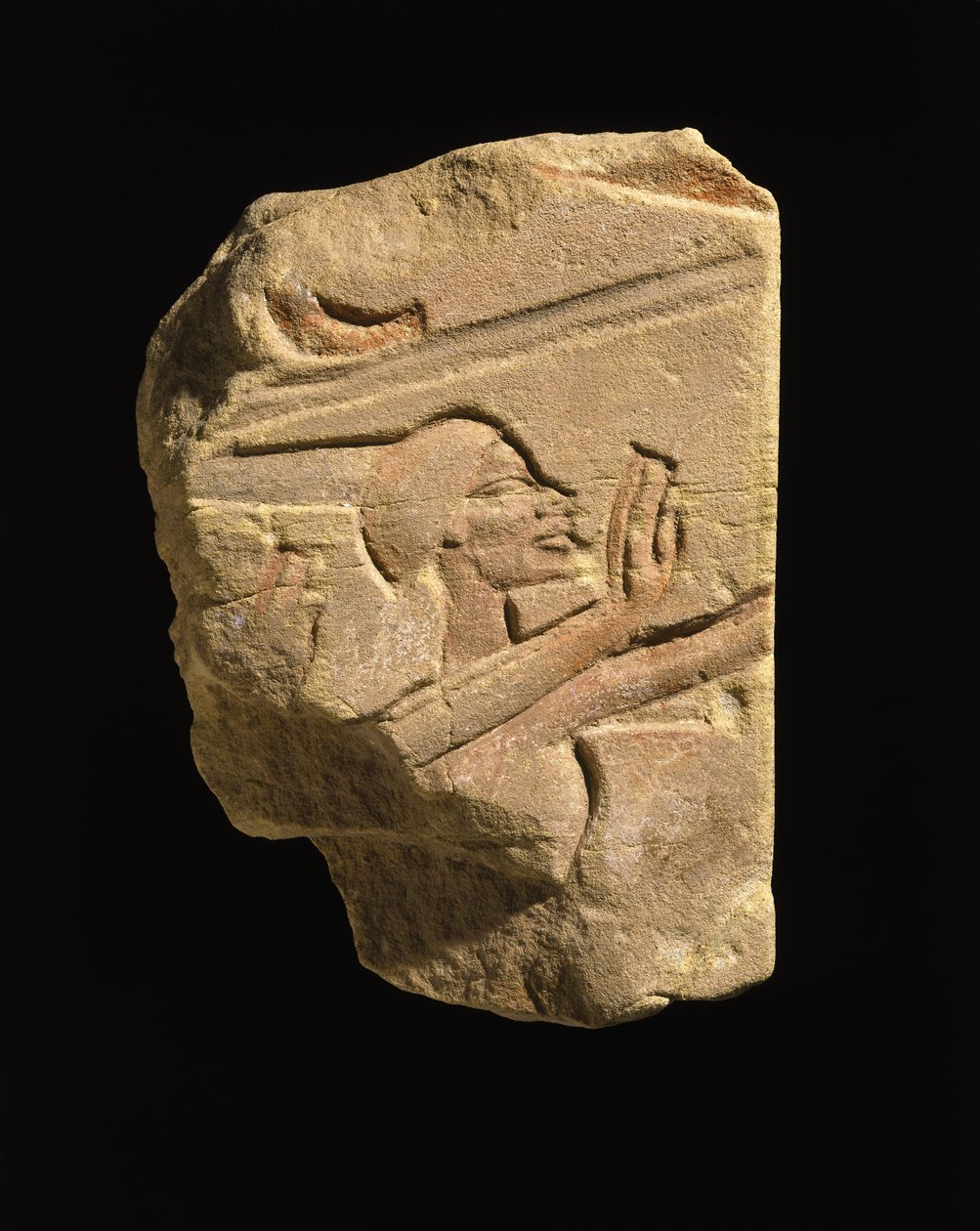 Núbijský v gestu uctívání, z Karnaku, Egypt, období Amarna, Nová říše, cca 1353-1336 př.nl (pískovec) od Egyptian 18th Dynasty