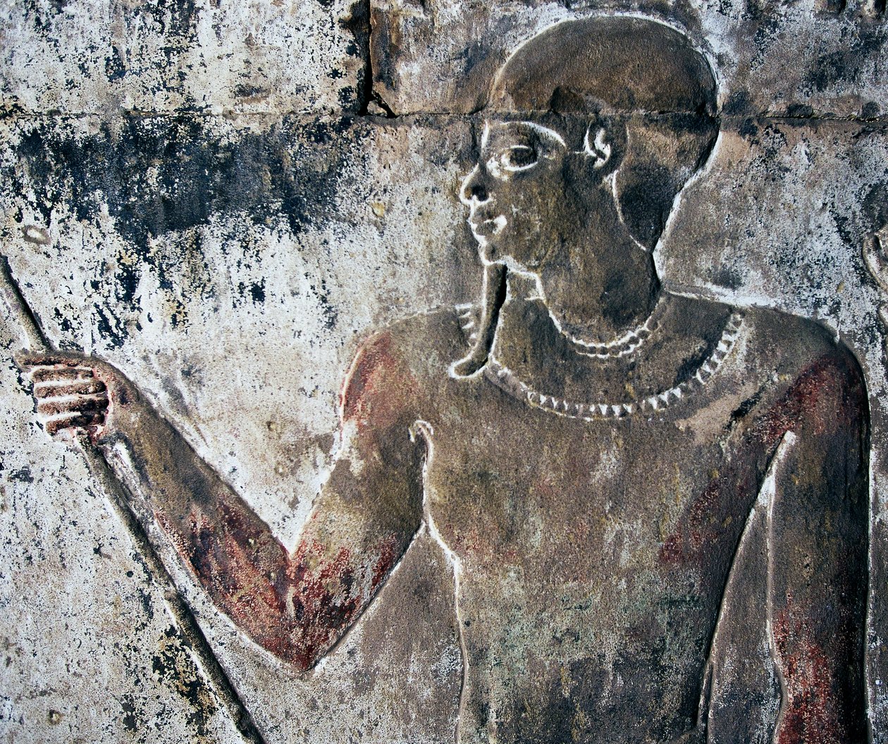 Malovaný reliéf, Hatšepsutin pohřební chrám, Deir el-Bahri, Luxor, Théby (Seznam světového dědictví UNESCO) od Egyptian 18th Dynasty