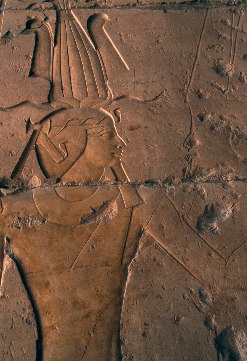 Malovaný reliéf, Hatšepsutin pohřební chrám, Deir el-Bahri, thébská nekropole (Seznam světového dědictví UNESCO) od Egyptian 18th Dynasty