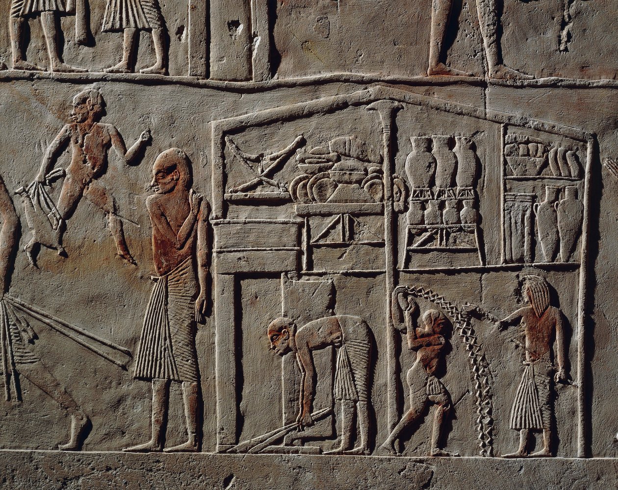 Pavilon pro vysoce postaveného důstojníka nebo vrchního velitele, Reliéf, Horemhebova hrobka, Sakkára, Egyptská civilizace, Nová říše, Dynastie XVIII od Egyptian 18th Dynasty