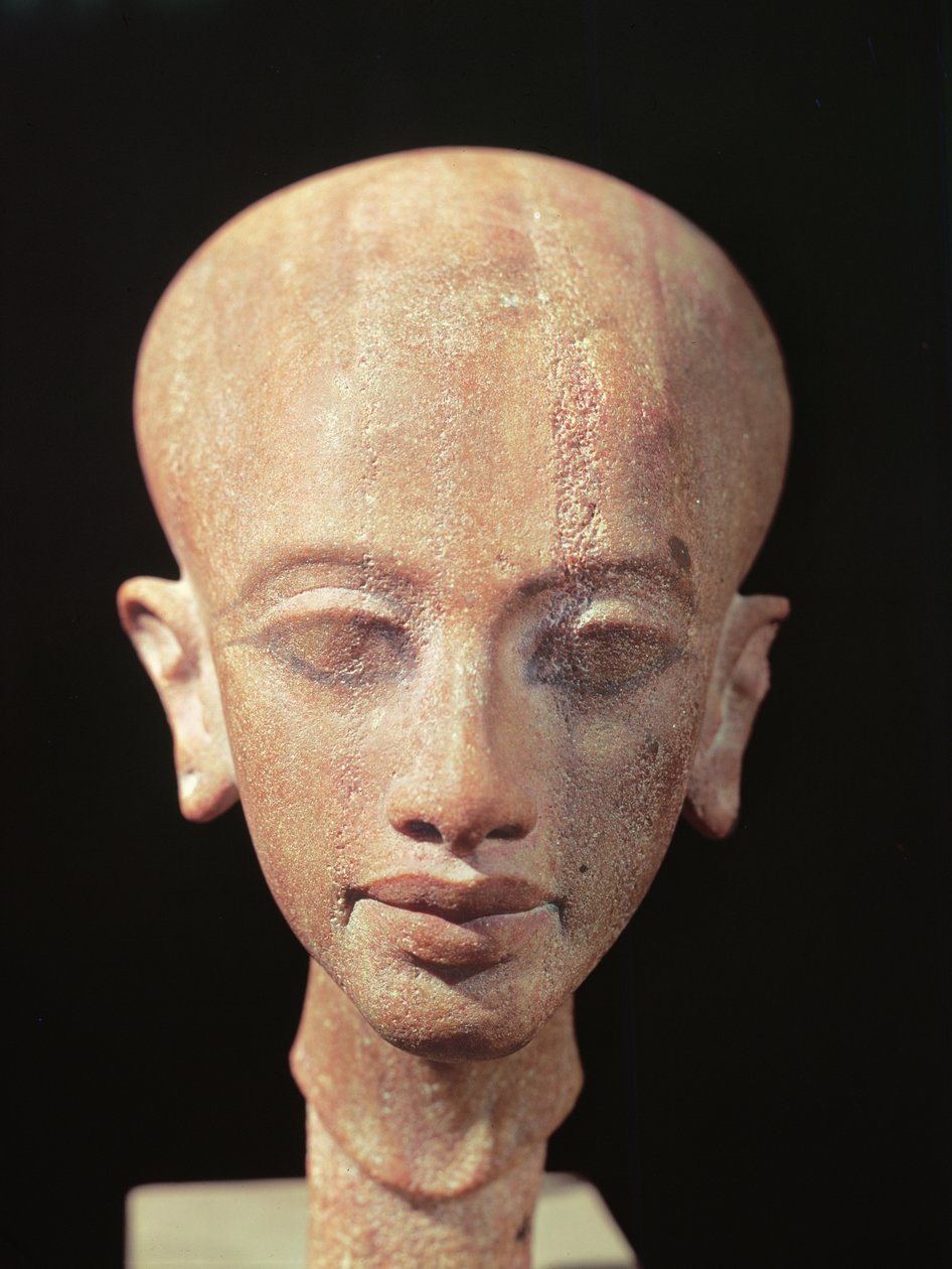 Portrétní busta dcery krále Achnatona (1353-1337 př.nl) kolem 1375 př.nl (viz také 160148) od Egyptian 18th Dynasty