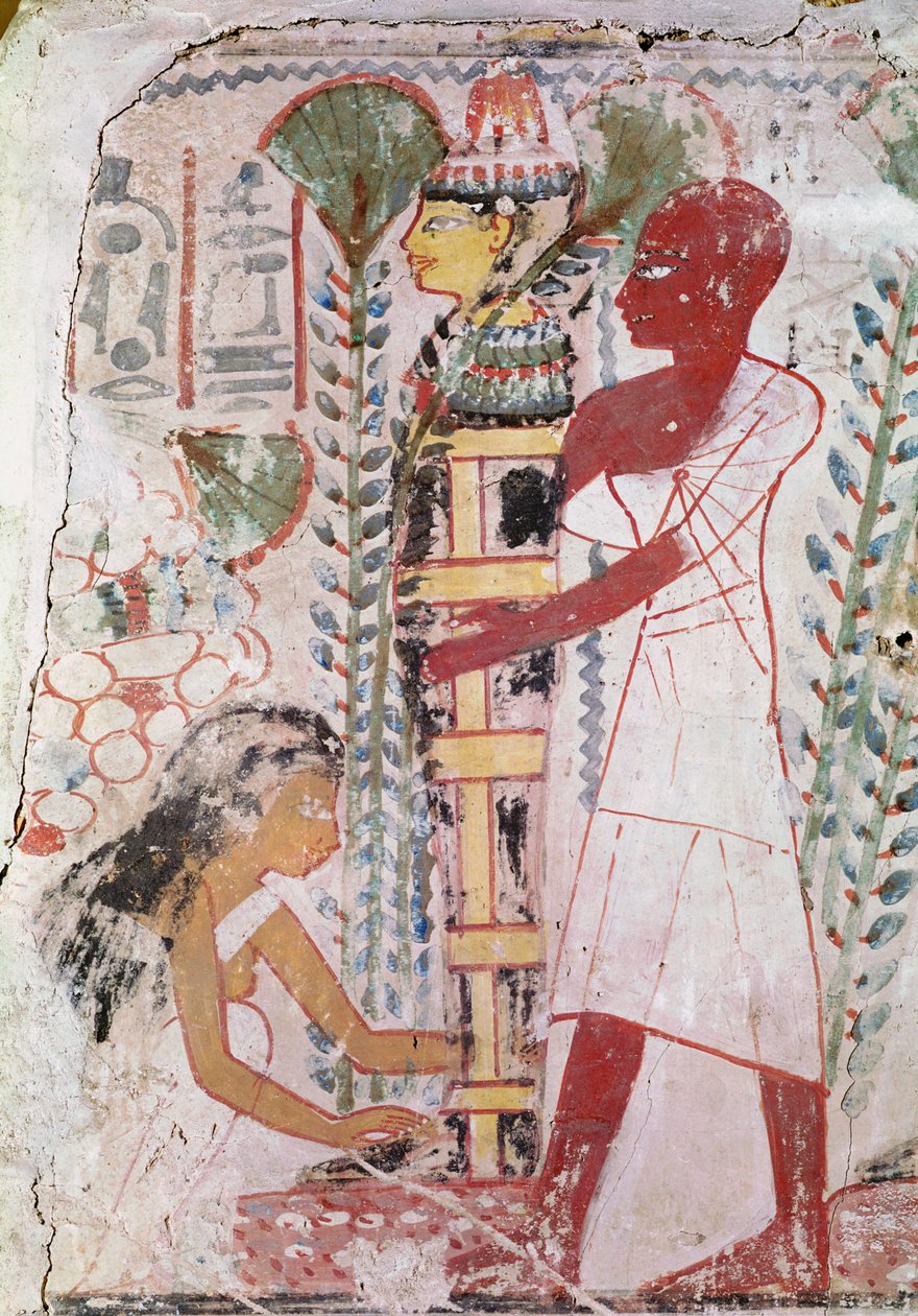 Příprava mumie na očistný obřad z hrobky v Thébách v Nové říši (nástěnná malba) od Egyptian 18th Dynasty