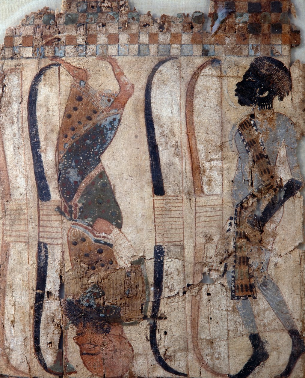 Zajatci dobytých zemí, malba na materiálu z Tutanchamonovy hrobky, Egyptská civilizace, Nová říše, Dynastie XVIII, Detail obličeje od Egyptian 18th Dynasty