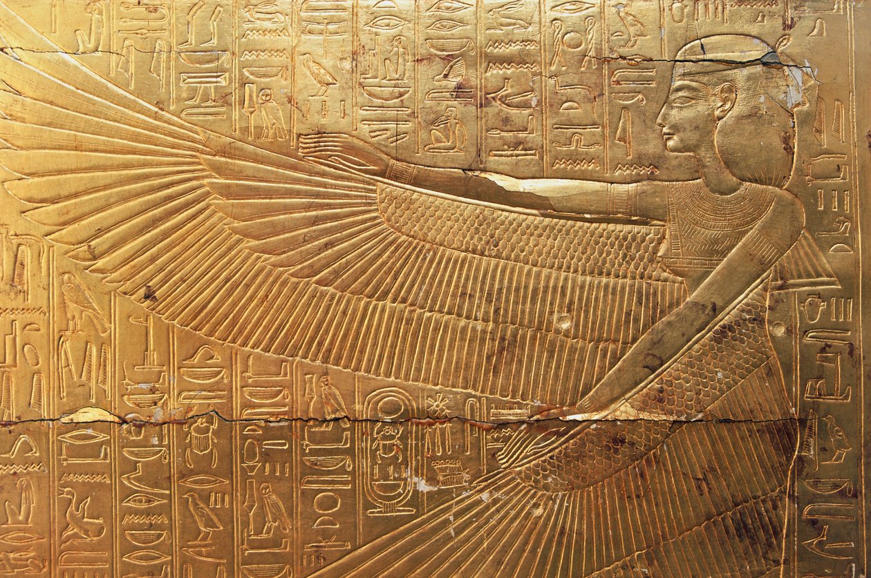 Reliéf ze zadního vnějšího panelu druhé pohřební kaple, Tutanchamonovy poklady, Egypt, Egyptská civilizace, Nová říše, Dynastie XVIII od Egyptian 18th Dynasty