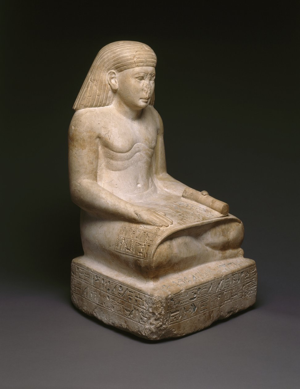 Socha písaře Amunhotepa, syna Nebiryho, asi 1426–1400 př. n. l. (vápenec) (viz 200925) od Egyptian 18th Dynasty