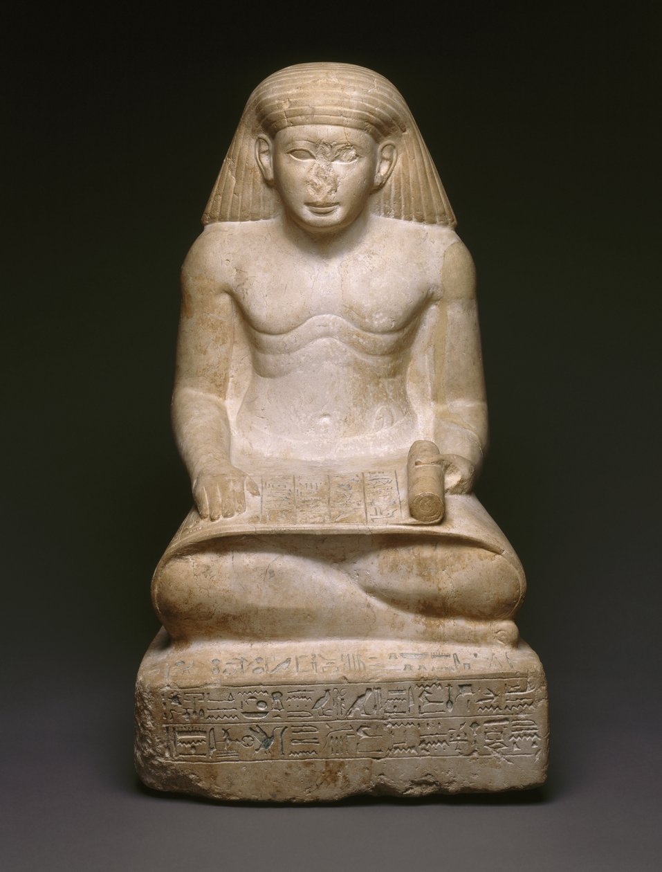 Socha písaře Amunhotepa, syna Nebiryho, asi 1426–1400 př. n. l. (vápenec) (viz 200932) od Egyptian 18th Dynasty