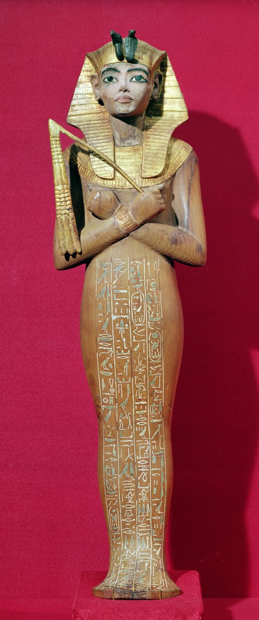 Šabti figura krále z Tutanchamonovy hrobky (asi 1370-1352 př.nl) Nová říše (malované dřevo) od Egyptian 18th Dynasty