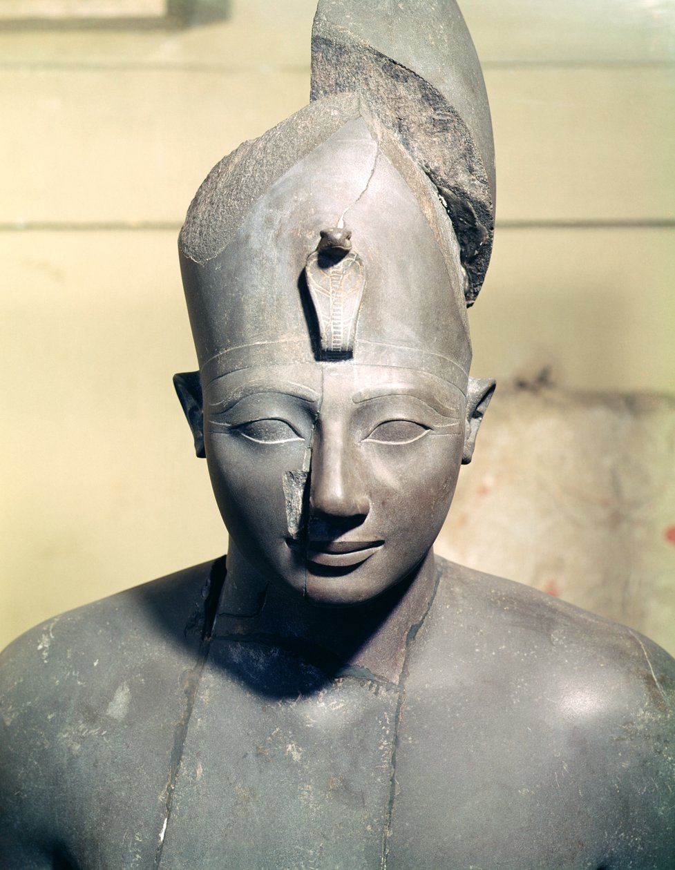 Socha Tuthmosis III (vládl 1504-1450 př.nl), z chrámu Amun, Karnak (čedič) od Egyptian 18th Dynasty