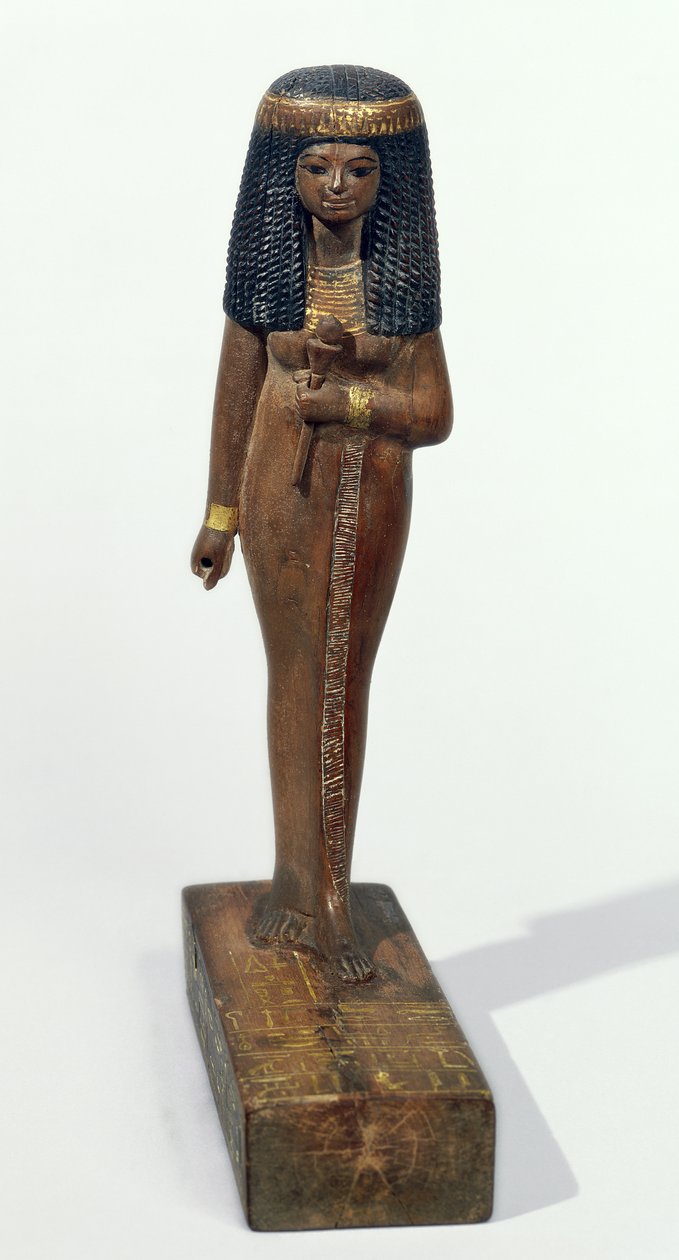 Socha Lady Nay, Nová říše (borové dřevo se zlatou dýhou) od Egyptian 18th Dynasty