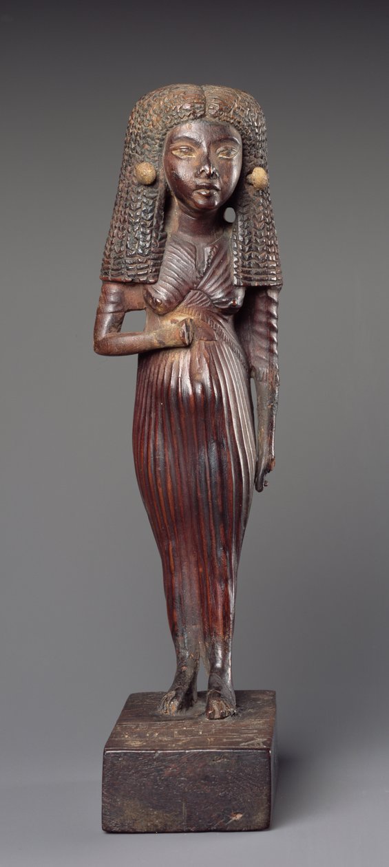 Soška stojící Lady Mi, z Medinet Ghurab, období Amarna, Nová říše (dřevo) od Egyptian 18th Dynasty