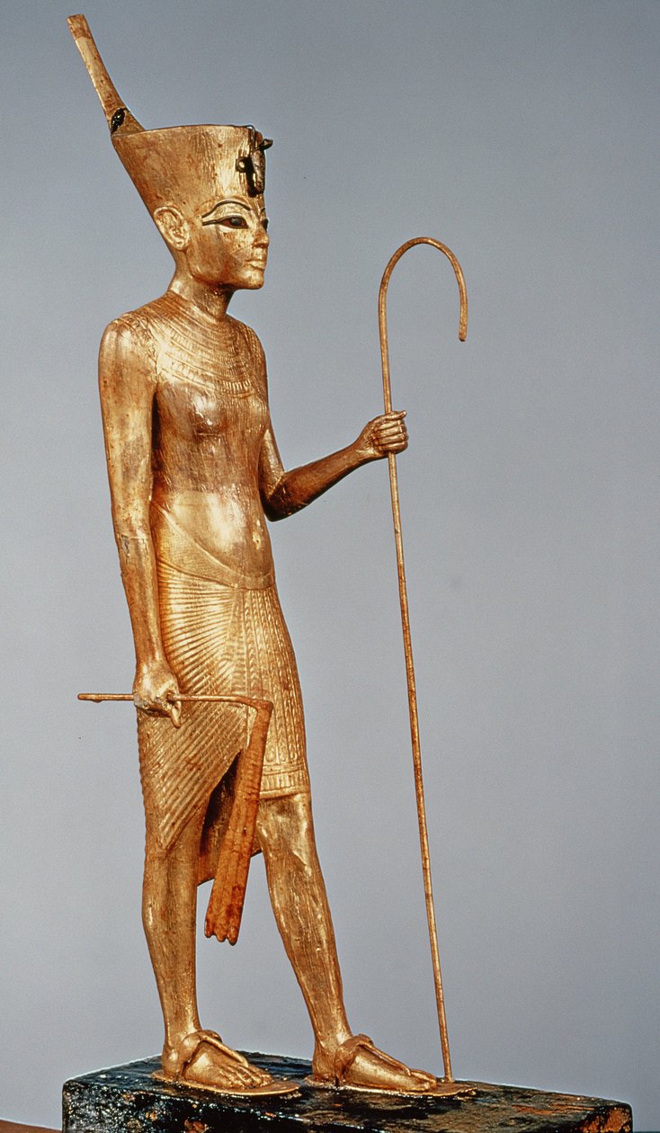 Soška krále s červenou korunou severu, z hrobky Tutanchamona (asi 1370-52 př.nl) Nová říše (pozlacené dřevo) od Egyptian 18th Dynasty