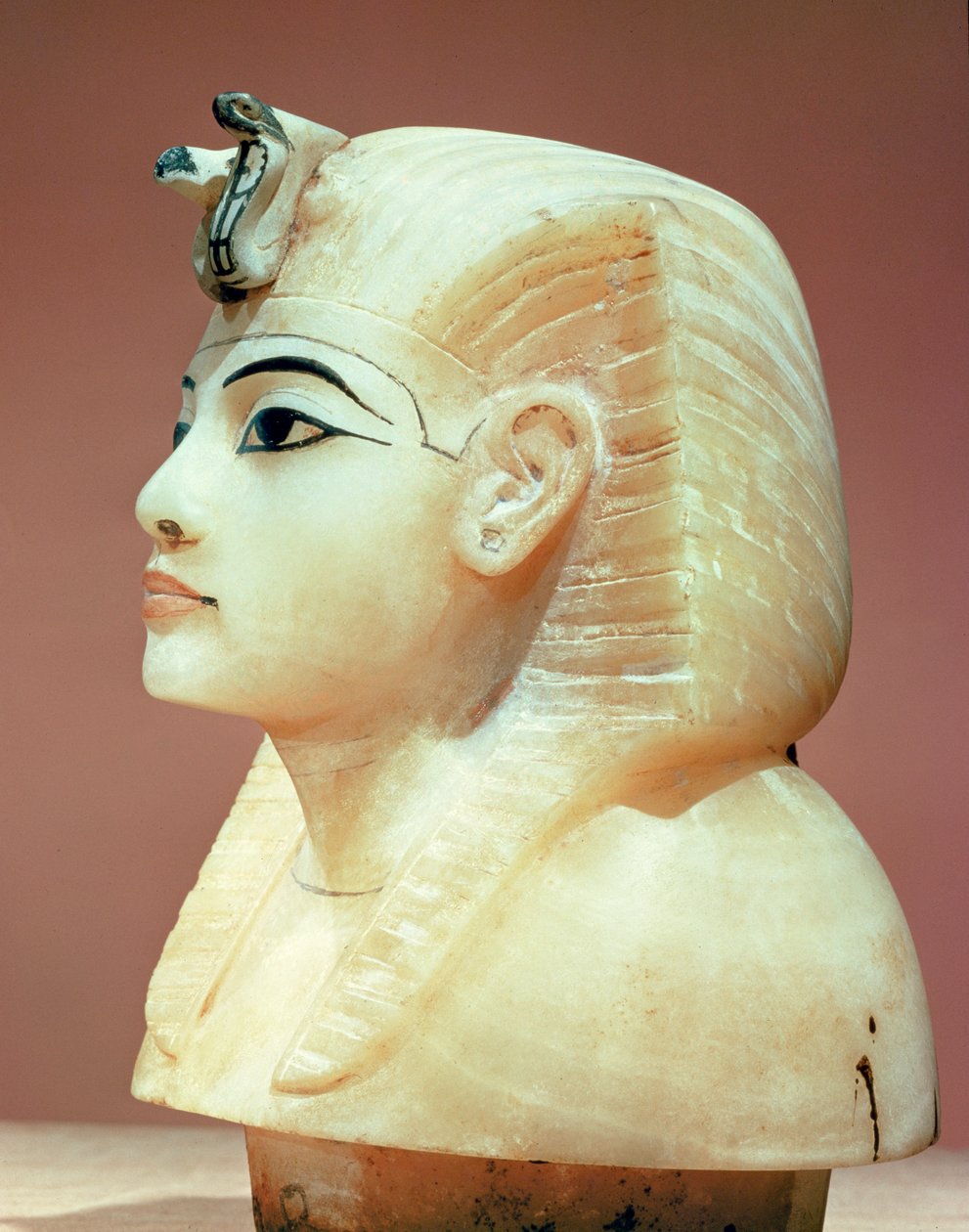 Zátka z jedné z baldachýnových uren, z hrobky Tutanchamona (asi 1370-52 př.nl) Nová říše (alabastr) od Egyptian 18th Dynasty