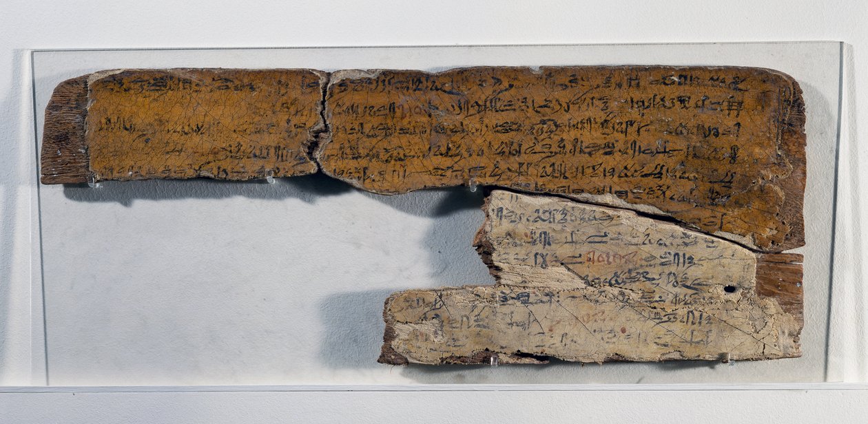 Tabulka písařského učně s textem ze Satiry o řemeslech, dřevo, 52x20,5x1 cm, egyptská civilizace, Nová říše, dynastie XVIII od Egyptian 18th Dynasty