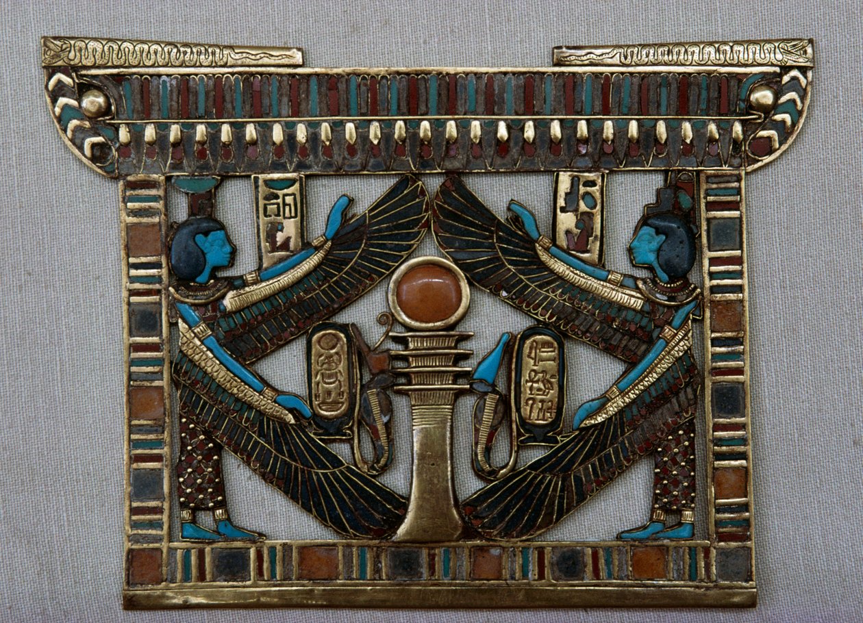 Chrámový náprsní štít, Tutanchamonova pokladnice, Egypt, Egyptská civilizace, Nová říše, Dynastie XVIII od Egyptian 18th Dynasty