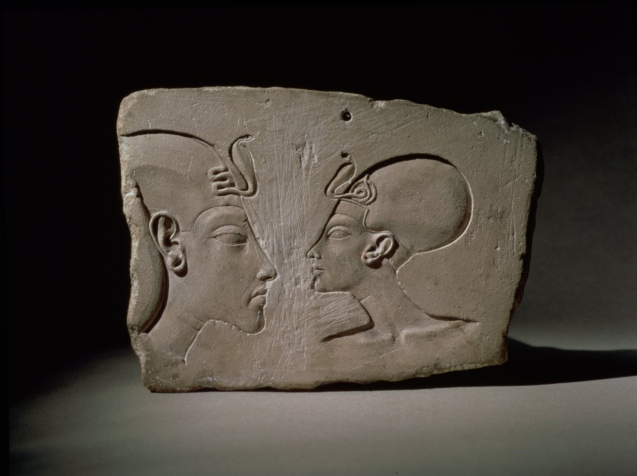 Wilbourova plaketa, z moderní Amarna, New Kingdom (vápenec) od Egyptian 18th Dynasty