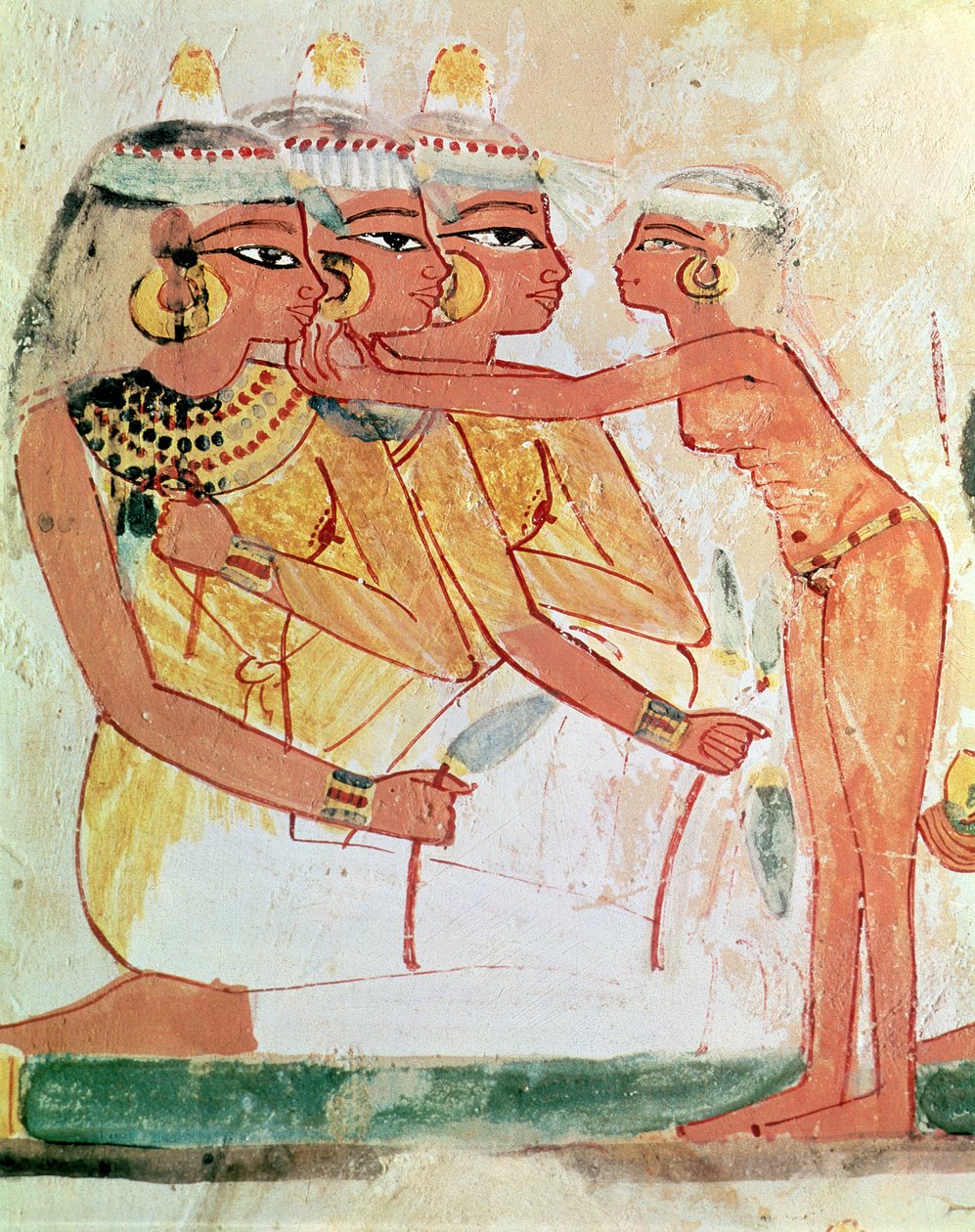 Dámská toaleta, z hrobky Nakht, Nová říše, cca 1400 př.nl (nástěnná malba) od Egyptian 18th Dynasty