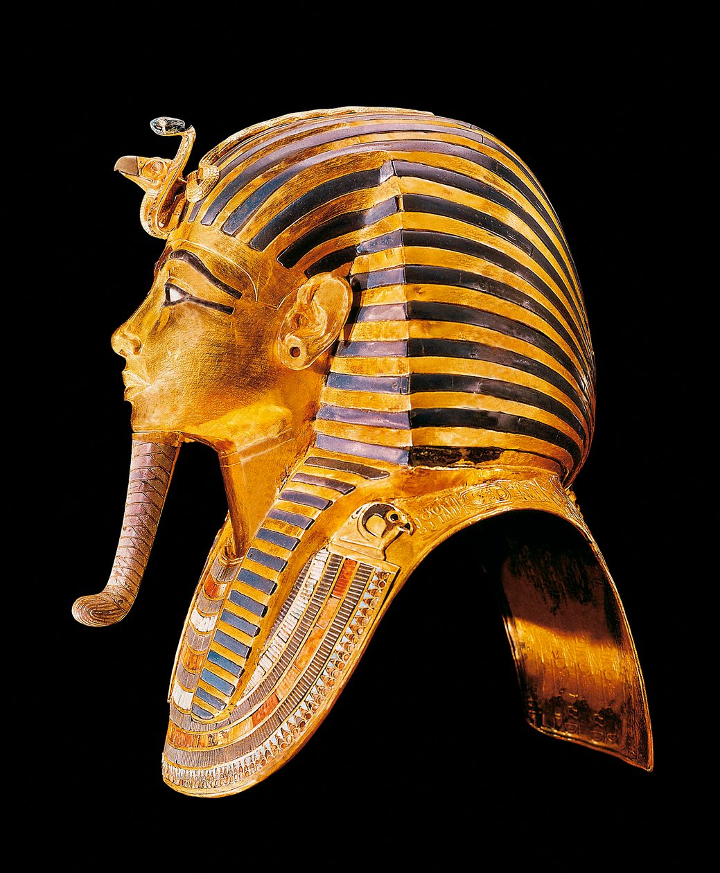 Zlatá maska ​​Tutanchamona. Kolem roku 1340 př. nl Z hrobky All-Ankh-Amon (Tutanchamon nebo Tutanchamon), Údolí králů, Deir el Bahari (Dayr al-Bahri). Káhira. Egyptské muzeum. od Egyptian 18th Dynasty