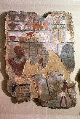 Písař Unsou dohlížející na dělníky na polích, z hrobky Unsou, Východní Théby, Nová říše (nástěnná malba) od Egyptian 18th Dynasty