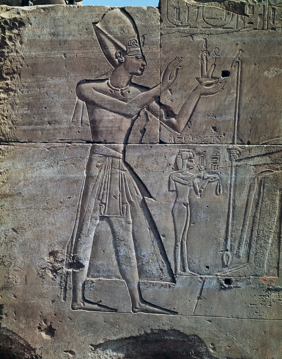 Thutmose III, reliéf, Amonův chrám, chrámový komplex v Karnaku (Seznam světového dědictví UNESCO) od Egyptian 18th Dynasty