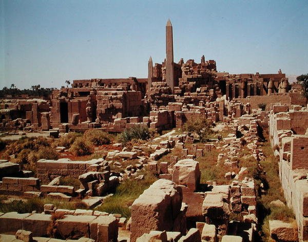 Pohled na Amonův chrám, Nová říše od Egyptian 18th Dynasty