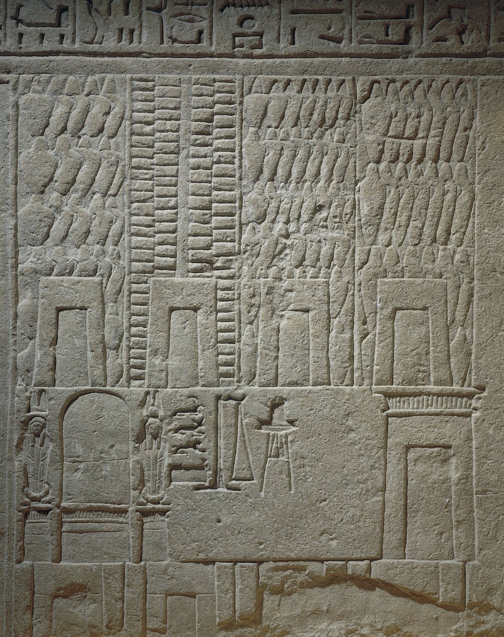Nástěnný reliéf zobrazující detail skladu váhy pro vážení zboží od Egyptian 18th Dynasty