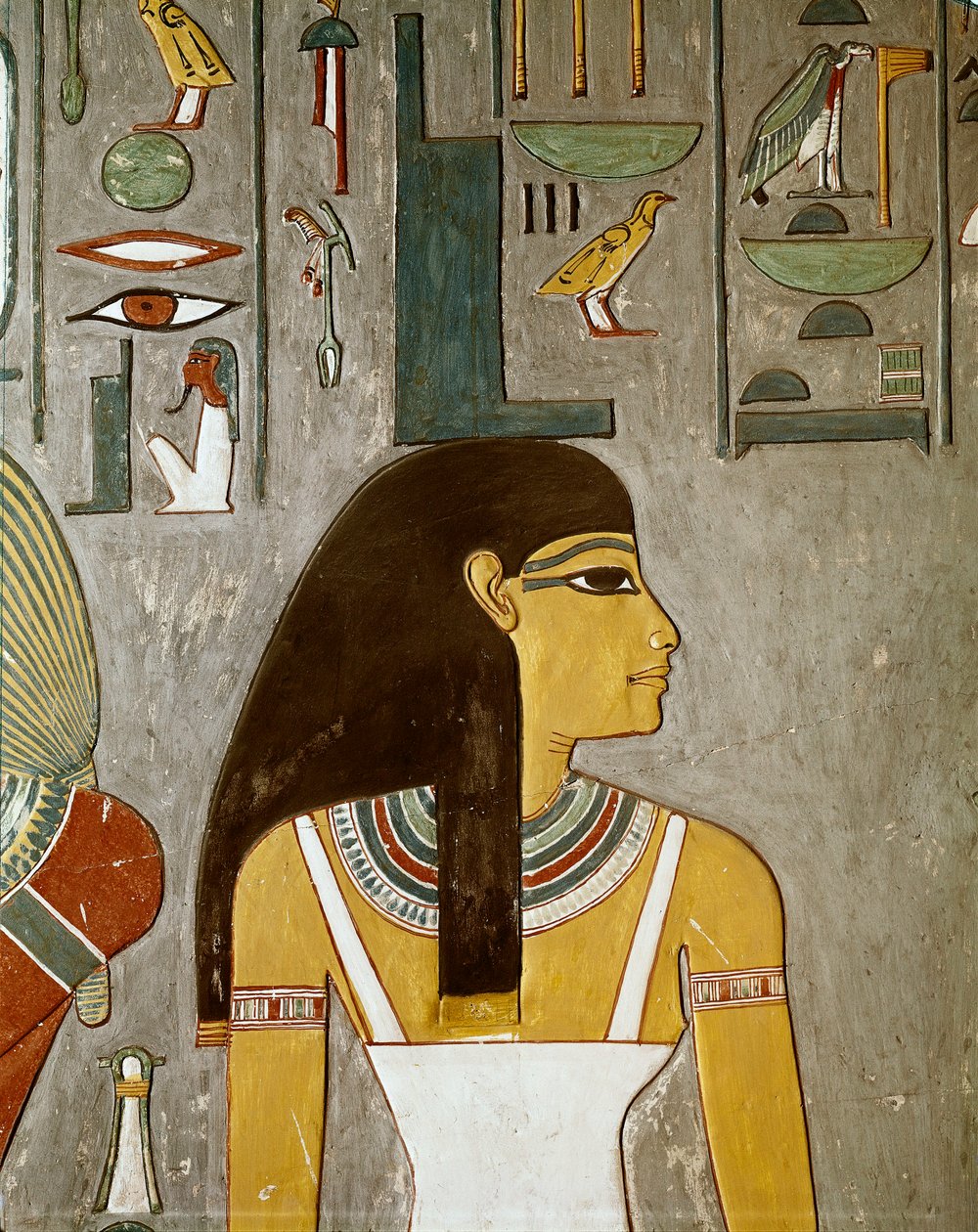 detail fresky zobrazující Isis, Egypt, Louxor (XVIII dynastie, Thutmose III od Egyptian 18th Dynasty