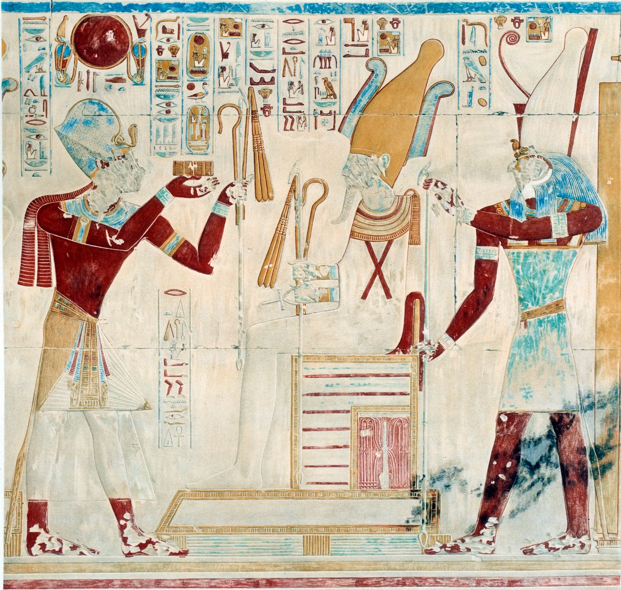Art Egypt: Sethos nabízí ozdoby Osirisovi od Egyptian 19th Dynasty