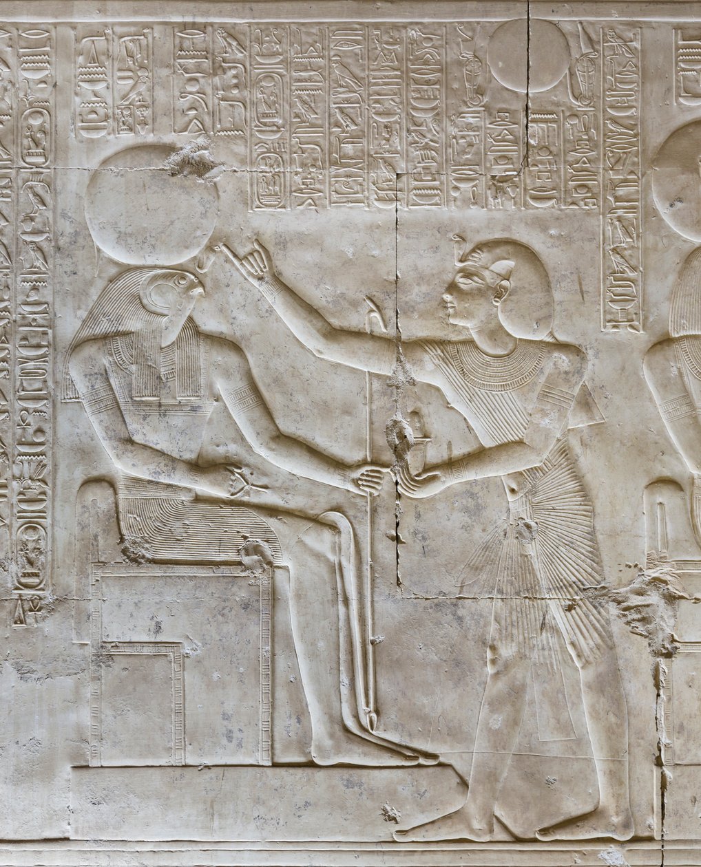 Basreliéf, chrám Seti I, Abydos, Egypt od Egyptian 19th Dynasty