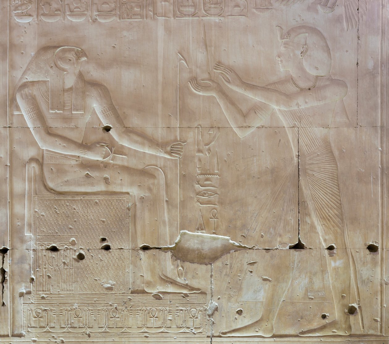 Basreliéf, chrám Seti I, Abydos, Egypt od Egyptian 19th Dynasty