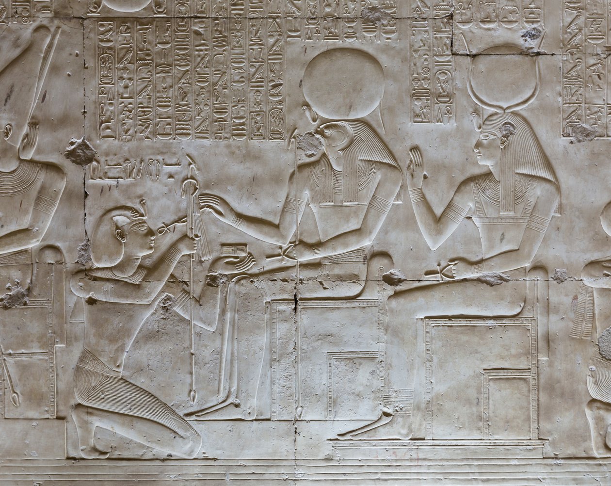 Basreliéf, chrám Seti I, Abydos, Egypt od Egyptian 19th Dynasty