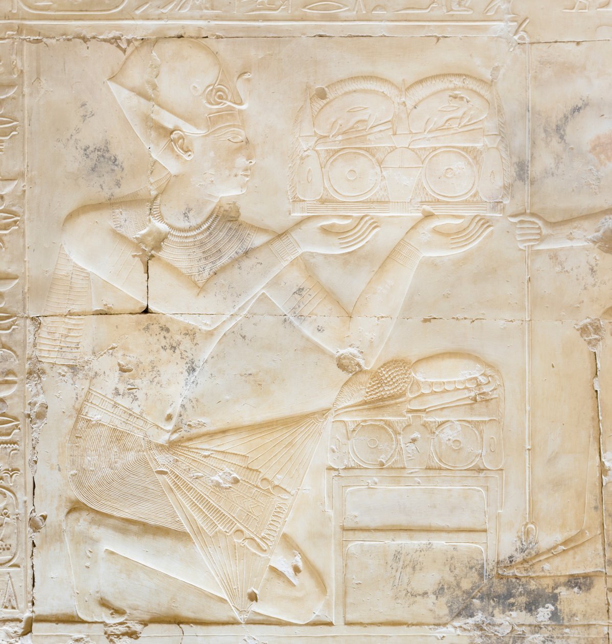 Basreliéf, chrám Seti I, Abydos, Egypt od Egyptian 19th Dynasty