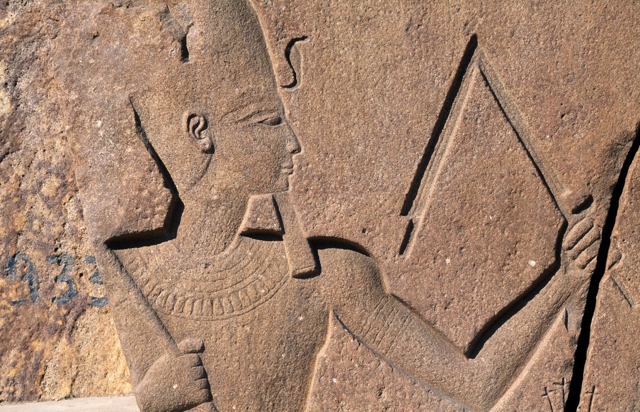 Blok s reliéfy a nápisy Ramesse II, Velký Amonův chrám, Tanis, Egypt, Egyptská civilizace, Nová říše, Dynastie XIX od Egyptian 19th Dynasty